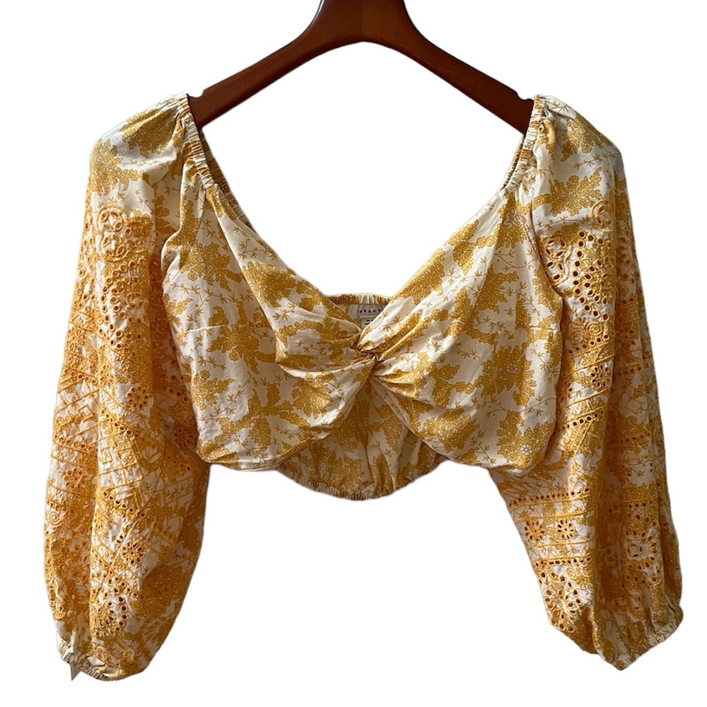 Topshop embroidered crop top
